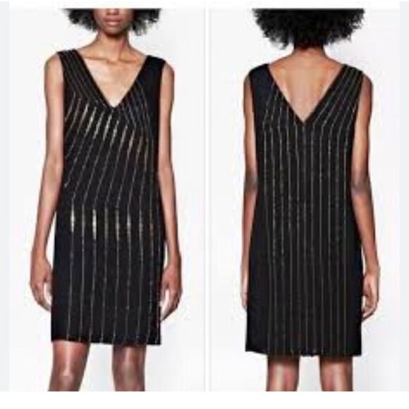NWT French Connection Black V Neck Sleeveless Dress - Picture 1 of 11